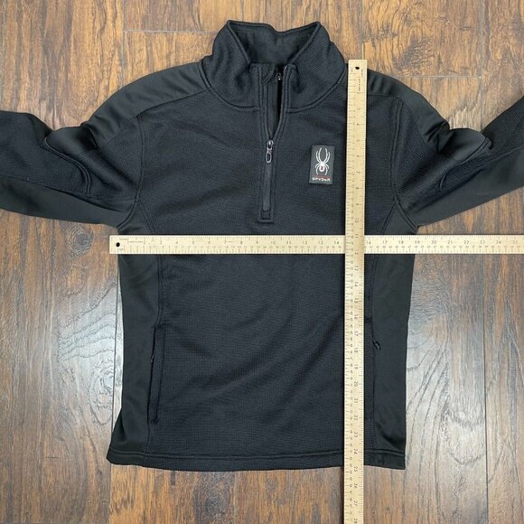 Spyder Sweater Small Ourbound 1/4-Zip Pullover Black Long Sleeve Men's - Picture 7 of 12